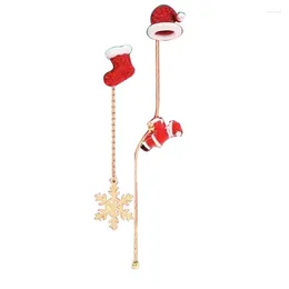 Dangle Earrings 2 Pcs Christmas Hat Socks All-matched Temperament Long Tassels Asymmetric Santa Dropship
