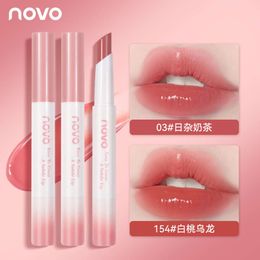 NOVO Lipstick Womens Water Gloss Mirror Lip Glaze Non Staying Cup Non fading Water Moisturizing Lipstick Student Party Pure Face Whitening Affordable