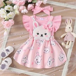 Clothing Sets Born Infant Girl Easter Outfit Dress Overall Skirt Ruffle Romper With Headband First