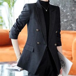 Women's Suits Stylish Black Blazer Suit Jackets For Professional Formal Attire 2024 Korean Work Blazers Coat Office Lady Tops