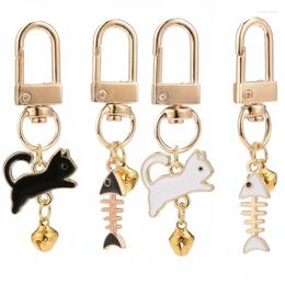 Keychains 2pcs Metal Keyrings And Fish Bone Charm Keychain Practical Key Rings Jewellery