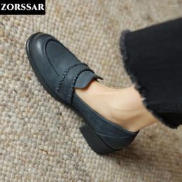 Casual Shoes 2024 British Style Soft Leather Women Flat Blue Brown Genuine Penny Loafers Slip On Oxford For