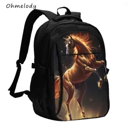 Backpack Horse Animal Large College School Backpacks For 17in Laptop Bag Middle Teens Boys Girls