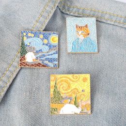 Brooches Funny Adaptation Famous Oil Painting Enamel Pins Custom Artistic Brooch Lapel Badge Bag Cartoon Jewellery Gift For Kids Friends