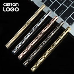 Bamboo Joint Metal Signature Pen Business Custom LOGO Gel Pens Office Accessories School Student Stationery Gift Ballpoint