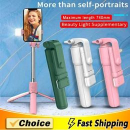 Selfie Monopods Mobile phone selfie stick tripod Bluetooth remote wireless selfie stick mobile phone holder with beauty fill light S2452207