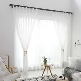 Curtain For Living Room Bedroom Modern Sheer Curtains Finished Decorative Window