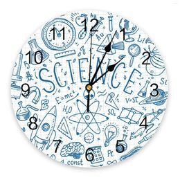 Wall Clocks Science Rocket Microscope Planet Kitchen Round Desktop Digital Clock Non-ticking Creative Childrens Room Watch