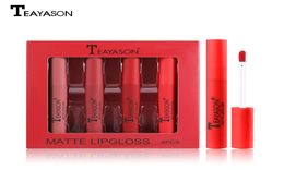 Lips Makeup Matte Liquid Lipstick Waterproof Red Lip gloss Tattoo Long Lasting 4pcsset Tint Lipgloss2205491