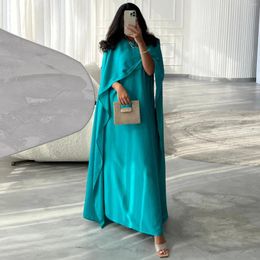 Ethnic Clothing Summer Satin Batwing Poncho Abaya Dubai Luxury Islam Muslim Maxi Kaftan Modest Dress For Women Kebaya Robe Femme Musulmane