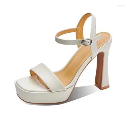 Sandals Summer Super High Heel Thick Minimalist Design Comfortable Open Toe Banquet Commuting