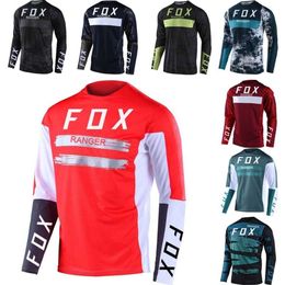 Men's T-shirts 2024 Motorcycle Mountain Cycling Team Downhill Jersey Mountain Bike Off Road Dh Mx Bicycle Motorcycle Shirt Off Road Ranger Fox A901