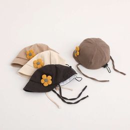 Flower Baby Summer Sun Solid Colour Toddler Girls Baseball Cap Casual Adjustable Drawstring Kids Lacing Equestrian Hat