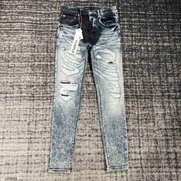 Purple-brand Fashion Mens Jeans Cool Style Designer Denim Pant Distressed Ripped Biker Black Blue Jean Slim Fit Motorcycle Size 30-38