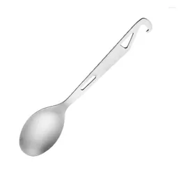 Spoons Long Camping Spoon 2 In 1 Design Pure Titanium Spork Lightweight Soup Reusable Picnic Tableware Backpacking