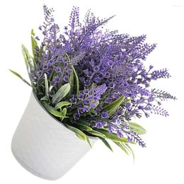Decorative Flowers Fake Plants Decor Simulation Lavender Bonsai Desktop Adornment Household False Ornament