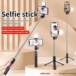 Selfie Monopods Self portrait stick tripod photo God 360 degree rotation mobile phone shooting Stabiliser Bluetooth control portable LED light S2452207