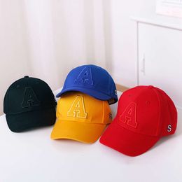 Kids Baseball Cap Solid Colour Letter A Embroidery Snapback Caps For Children Adjustable Visors Boys Girls Sun Hat