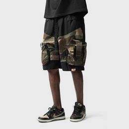 Men's Shorts Y2k Shorts Summer American Street Multi-Pocket Camouflage Workwear MenS Shorts Trendy Casual Five-Quarter Pants Mens Clothing J240522