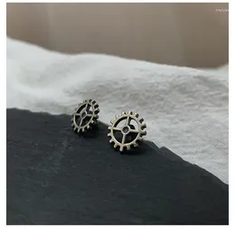 Stud Earrings Gothic Style Steampunk Metal Gear For Men Women Fashion Fine Silver Colour Party Jewellery Gifts