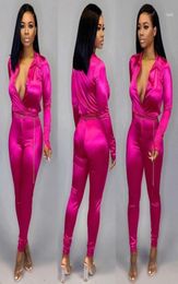 ZKYZWX Silk Satin 2 Piece Set Women Sexy Club Outfits Fashion Clothes Long Sleeve Top and Pant Suits Two Piece Matching Sets112306674