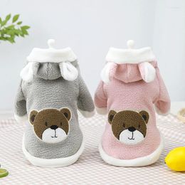 Dog Apparel Autumn Winter Clothes Cute Bear Ear Puppy Pet Clothing For Dogs Jacket Warm Fleece Coat Chihuahua Yorkie