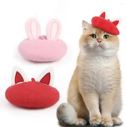 Dog Apparel Pets Wool Hat Accessories Cat Ear Grooming Dress Up Cap Cute Beret Mini Decorative Headwear Pet Painter Felt