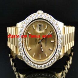 Stainless Steel Bracelet New Mens 2 II Solid 18 kt 41MM Diamond Watch Gold Dial 8 Ct Automatic Mechanical MAN WATCH Wristwatch 290M