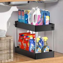 Hooks Kitchen Under Sink Storage Organizer Shelf Drawer Multipurpose Rack Cabinet Bathroom