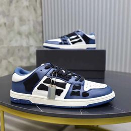 Discount Footwear Skel Low Top Sneakers Shoes Skeleton Bones Leather Trainers White Black Blue Skull Couple Skateboard Walking Couple Sports EU35-46