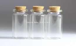 Whole 100 15ml Mason Jar Glass Bottles Vials Jars With Cork Stopper Decorative Corked Tiny Mini Liquid Bottle kitchen supplie7428972