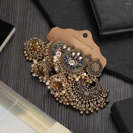 Stud Earrings Vintage Boho Water Drop Flower Set For Women Ethnic Gold Colour Heart Shape Dangle Fashion Party Jewellery