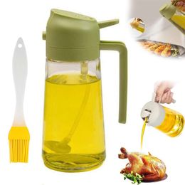 Glass amp Dispenser in Olive Sprayer oz ml Bottle Spray and Pour Refillable Oil for Cooking Green