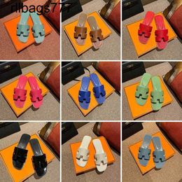 Women Oran Fashion Top Slipper Designer Sandals Luxury Sliders Flat Flip Flop Crocodile Skin Beach Genuine Leather Lady Slide Sandal Size 35-42