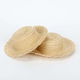 1PC Accessories Mini Handmade Dollhouse Miniature Lace Straw Hat For 1/8 1/6 1/4 1/3 Doll Ornament Hand Weaved Hats