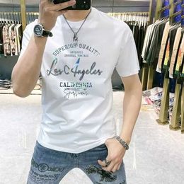 Men's T-Shirts Short Sleeved T-shirt for Mens Trendy Brand Personalized Letter Print Round Neck High-end T-shirt Harajuku Hunter X Hunter J240523