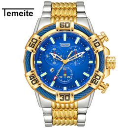 Men Watch Temeite Quartz Analog Creative Big Watches Business Men Waterproof Military Wristwatches Male Clock Relogio Masculino 313K