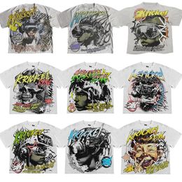 Y2K t shirt Hip Hop punk Printed Harajuku Vintage graphic American Goth Loose Streetwear Men fashion cotton oversized t shirt 240510