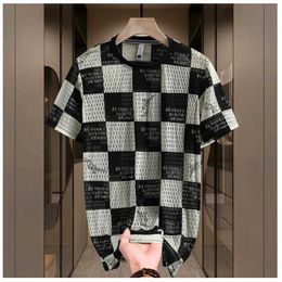 Men's T-Shirts Summer O-Neck T-Shirts Men Ice Silk Mesh Breathable Half Sleeve Top Solid Color Thin Casual Print Quick-dry Short Sleeve T Shirt J240522