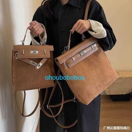 Stylish Backpack Bags Ky Leather Totes Shoulder Bag Womens 2024 New Fashionable Suede Handbag Autumn and Winter Texture Frosted Bag with logo OHB9