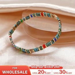 Link Bracelets Multicolor Tila Bracelet Jewellery Vintage Beads Handmade For Women Fall Winter Gift Adjustable Pulsera Accessories