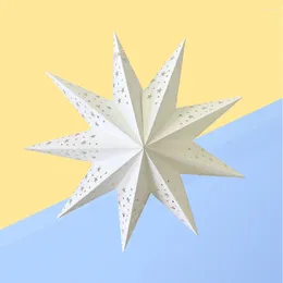 Table Lamps Stars Lantern Pointed Star White Paper 2pcs Ceiling Lampshade Hanging Ornament Hollow Out For Christmas