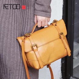Bag AETOO Trendy Ladies Shoulder Bags Leather Casual Diagonal All-match Handbags