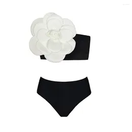 Women's Swimwear Sexy One-Shoulder Ruffled Print Floral Swimsuit Bikini Set Single Piece Micro Monokini For Girls Summer Beachwear