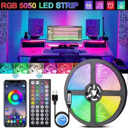 RGB Led Strip Lights 5050 USB Led Light WiFi APP Control Luces Led Flexible Lamp Tape for TV Backlight Room Decor Lighting Diode 240510