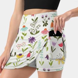 Skirts Fresh Floral Women's Skirt Sport Skort With Pocket Fashion Korean Style 4Xl Flowers Spring Summer