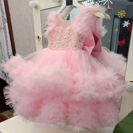 Flower Girl Dresses For Wedding Party Ball Gowns Floor Length Tulle First Communion Dress 311y