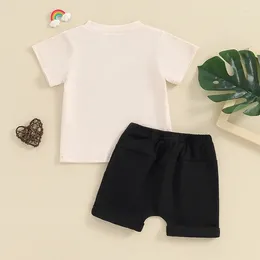 Clothing Sets Toddler Boy Summer Clothes Set Aunties Little Ie Short Sleeve T Shirt Top Waist Shorts 2 Piece Baby Outfits