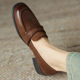 Casual Shoes Women's Genuine Leather Round Toe Slip-on Flats Loafers Leisure Soft Comfortable High Quality Female Moccasins Daily Woman