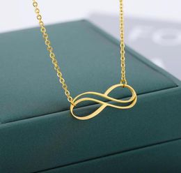 Pendant Necklaces Simple Infinity Hollow For Women Stainless Steel Gold Choker Couple Aesthetic Jewellery Accessories7800568